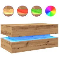 vidaXL Salontafel met LED-verlichting 90x50x40cm artisanaal eikenkleur