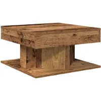vidaXL Salontafel 55x55x30 cm bewerkt hout oud houtkleurig
