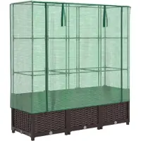 vidaXL Plantenbak verhoogd met kashoes 120x40x138 cm rattanlook