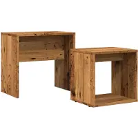 vidaXL 2-delige Tafeltjesset bewerkt hout oud houtkleurig