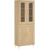 vidaXL Hoge kast 69,5x34x180 cm bewerkt hout sonoma eikenkleurig
