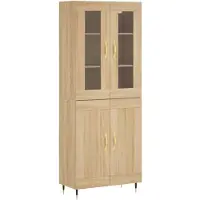 vidaXL Hoge kast 69,5x34x180 cm bewerkt hout sonoma eikenkleurig