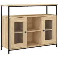 vidaXL Dressoir 100x35x80 cm bewerkt hout sonoma eikenkleurig
