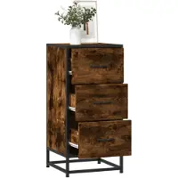 vidaXL Dressoir 35,5x35x76 cm bewerkt hout en metaal gerookt eiken