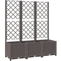 Super Merchant Plantenbak met trellis - Bruin, 120 x 40 x 136 cm