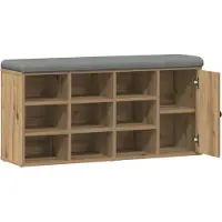 vidaXL Schoenenbank 102x32x50 cm bewerkt hout artisanaal eikenkleur