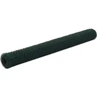 vidaXL Kippengaas 25x1,2 m staal met PVC coating groen