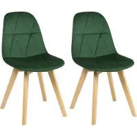 Markenlos Set van 2 stoelen - Luxe eetkamerstoel - Eetkamerstoelen - 2 stoelen - Modern design - Groen