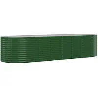 vidaXL Plantenbak 322x100x68 cm gegalvaniseerd staal groen