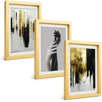 Wallfluent 3-Delige Schilderij Set - Uitzicht Op Zee Met Pastelkleurige Huizen - 40 x 60 cm - Muurdecoratie - Interieur Decoratie