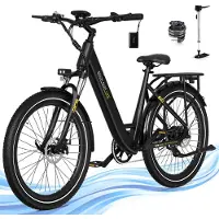 RCB 27.5" Elektrische Stadsfiets - Actieradius tot 90 km - 250W Koppelsensor - 27% Klimvermogen - 7 Versnellingen - Schijfremmen - App & NFC - Zwart