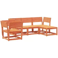 vidaXL 5-delige Loungeset massief grenenhout wasbruin