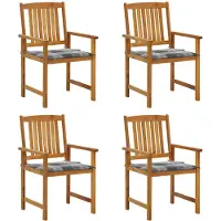 vidaXL Tuinstoelen 4 st met kussens massief acaciahout