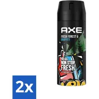 Axe 2 x - Deodorant Bodyspray - 48hrs Fresh - Fresh Forest & Graffiti - 150 ml - Deodorant - - 48 Uur Bescherming - Frisheid - Citrusgeur