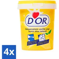 D'Or 4 x - Natuurzuivere Zachte Zeep - Vast Zeepmiddel - Voor Vloeren en Was - 1 kg - Natuurlijke Zeep - Vaste Zeep - Vloeren Schoonmaken - Wasgoed Reinigen - Ontvlekken