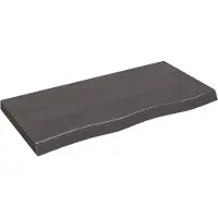 vidaXL Tafelblad 100x50x(2-6)cm behandeld eikenhout donkerbruin