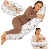 Totsy Baby Zwangerschapskussen 190 cm Kussen – body pillow voor zwangeren steun rug buik hoes van katoen wasbaar afneembaar ergonomisch – OEKO-TEX gecertificeerd Hert