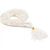 Ancient Wisdom - Hanger - 108 kralen mala met witte kwarts - kristal - edelsteen - radiësthesie - waarzeggerij - sieraad