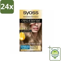 Syoss - Oleo Intense 8-50 - Haarverf - Permanente Haarkleuring - Natuurlijk Asblond - Langdurige Kleur - Voordeelverpakking - 24 stuks - Permanente haarkleuring - Haarkleur