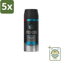 Axe 5 x - Deodorant Bodyspray - 48hrs Fresh - Ice Chill - Frozen Mint & Lemon - 150 ml - Grootverpakking - Ice Chill - Deodorant Bodyspray - 48h Fresh - Bevroren Munt En Citroen - Geurbestrijding
