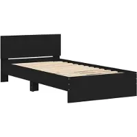 vidaXL Bedframe met hoofdbord bewerkt hout zwart 100x200 cm