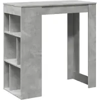 vidaXL Bartafel met rekken 102x50x103,5 cm bewerkt hout betongrijs