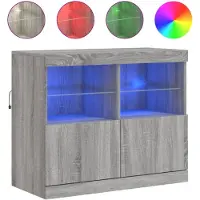 vidaXL Dressoir met LED-verlichting 81x37x67 cm grijs sonoma eiken