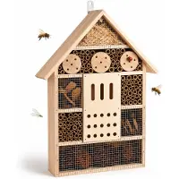 Benza – Insectenhotel XL – 35 x 10 x 51 cm – Grenenhout, Bamboe & Populierenhout – Voor Bijen, Lieveheersbeestjes en Andere Nuttige Insecten – Natuurlijke Tuindecoratie