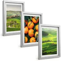 Wallfluent 3-Delige Schilderij Set - Italiaans Plattelandslandschap Met Sinaasappelbomen En Natuur - 20 x 30 cm - Muurdecoratie - Decoratieve Schilderijen - Wohnzimmer