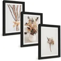 Wallfluent 3-Delige Schilderij Set - Bloemen En Takken In Een Minimalistische, Natuurlijke Stijl. - 20 x 30 cm - Decoratieve Schilderijen - Wanddecoratie - Hal