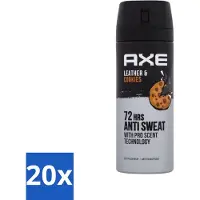 Axe 20 x - Deodorant Spray - 72hrs Anti Sweat - Leather & Cookies - 150 ml - 72 Uur Anti Zweet - Deodorant Spray - Zweetbestendig - Leer En Koekjes Geur - Langdurige Frisheid