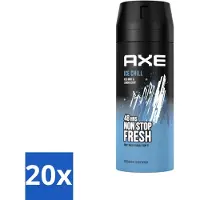 Axe 20 x - Deodorant Bodyspray - 48hrs Fresh - Ice Chill - Iced Mint & Lemon - 150 ml - 48 Uur Bescherming - Lichaamsgeur - Deodorant - Frisheid - Bevroren Munt