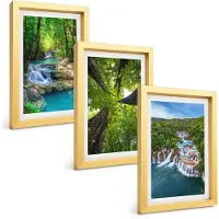 Wallfluent 3-Delige Schilderij Set - Lelies Op De Waterfiets In De Tuin, Kleurrijke Bloemen - 40 x 60 cm - Wanddecoratie - Muurdecoratie - Woonkamer - Moderne Wanddecoratie