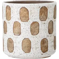 Famanu – Decoratieve bloempot in wit terracotta, 12 cm diameter en hoogte