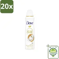 Dove 20 x Deodorant Spray - Advanced Care - Kokos & Jasmijnbloem - 150 ml - Grootverpakking - Deodorant Spray - Anti-transpirant - Kokos - Jasmijn - Langdurige Frisheid