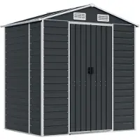 vidaXL Tuinhuis, antraciet, 191x130x198 cm, verzinkt staal