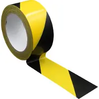 DULA Markeringstape zwart geel plakband - Waarschuwingstape - Vloermarkeringstape - 50mm x 33 meter 1 rol -