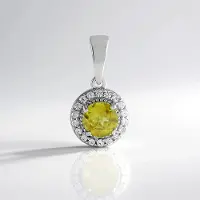 Cavill - Hanger 925 Sterling Zilver Geplatineerd - 0,61 ct Ronde Briljant Sfeen Madagaskar - 18 Cambodjaanse Zirkonen 0,24 ct - Elegant