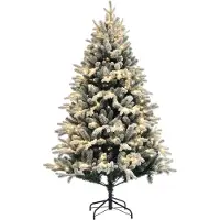 HOMCOM Kerstboom Kunststof, Staal 116L x 116B x 180H cm Groen