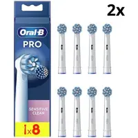 Oral-B Oral B PRO Sensitive Clean Opzetborstels Wit - 2 x 8 stuks