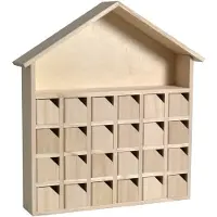 Famanu – Houten adventskalender, afmetingen 31,5 x 7 x 34 cm, perfect voor het tellen naar Kerstmis
