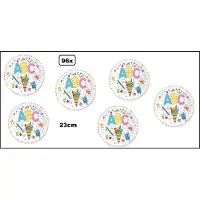 Wefiesta 96x Bord ABC 23cm karton - School Luxe borden diner eten knoeien restaurant