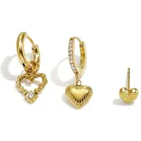 Yehwang Daily Simple - Hartjes Oorbellen Set - Goud - Stainless Steel - - Goud