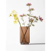 HEMA Vaas ⌀12x22cm Kub glas bruin (bruin)