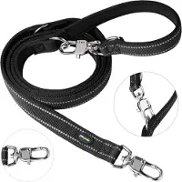 Peluvio Amigo – Hondenriem 2,2 m – Verstelbaar – Reflecterend – Nylon – Zwart – Maat S – voor kleine en middelgrote honden