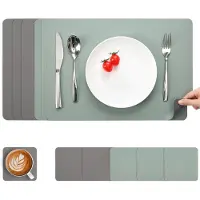Famanu – Set van 6 afwasbare placemats van kunstleer, eenvoudig te reinigen, ideaal voor dagelijks gebruik en speciale gelegenheden