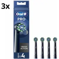 Oral-B Pro Cross Action Opzetborstels Zwart - 3 x 4 stuks