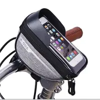 B-soul Fietstas voor fiets/Fatbike - GSM Houder Fiets - Met Opbergvak - Stuurbevestiging - Waterdicht - 360 Graden Draaibaar - Anti-Schok - Universeel - Grijs