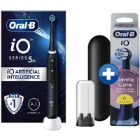 Oral-B Vanavondinhuis - iO 5N - Zwart - met 4 opzetborstels - startset.