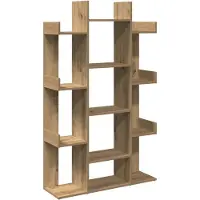 vidaXL Boekenkast 86x25,5x140 cm bewerkt hout artisanaal eikenkleur